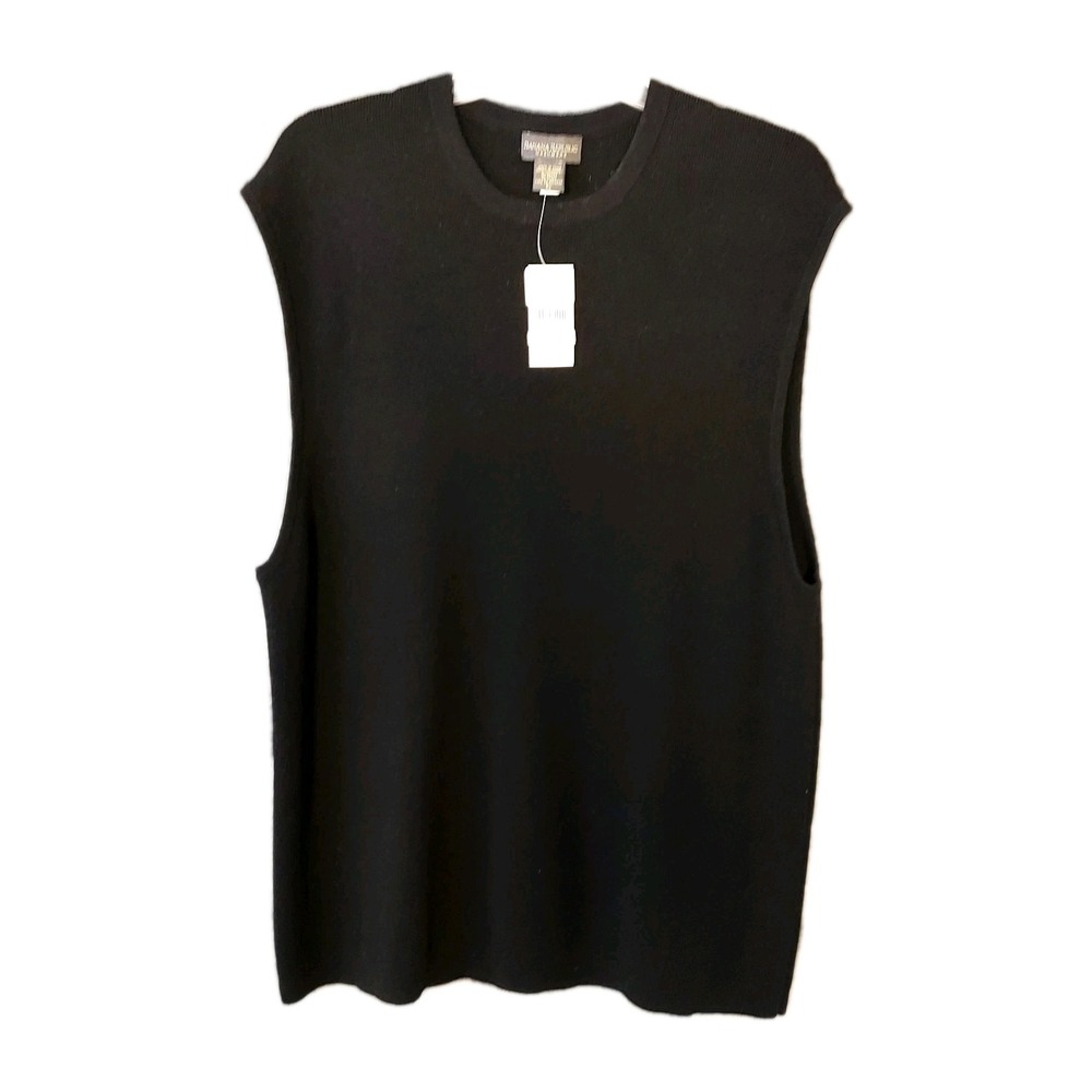 NWT Banana Republic Men's XL Black Cashmere Knit Sweater Vest Retail $158.00